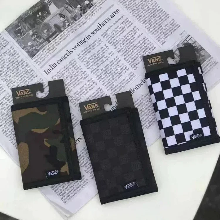 VANS tri-fold canvas sports wallet
